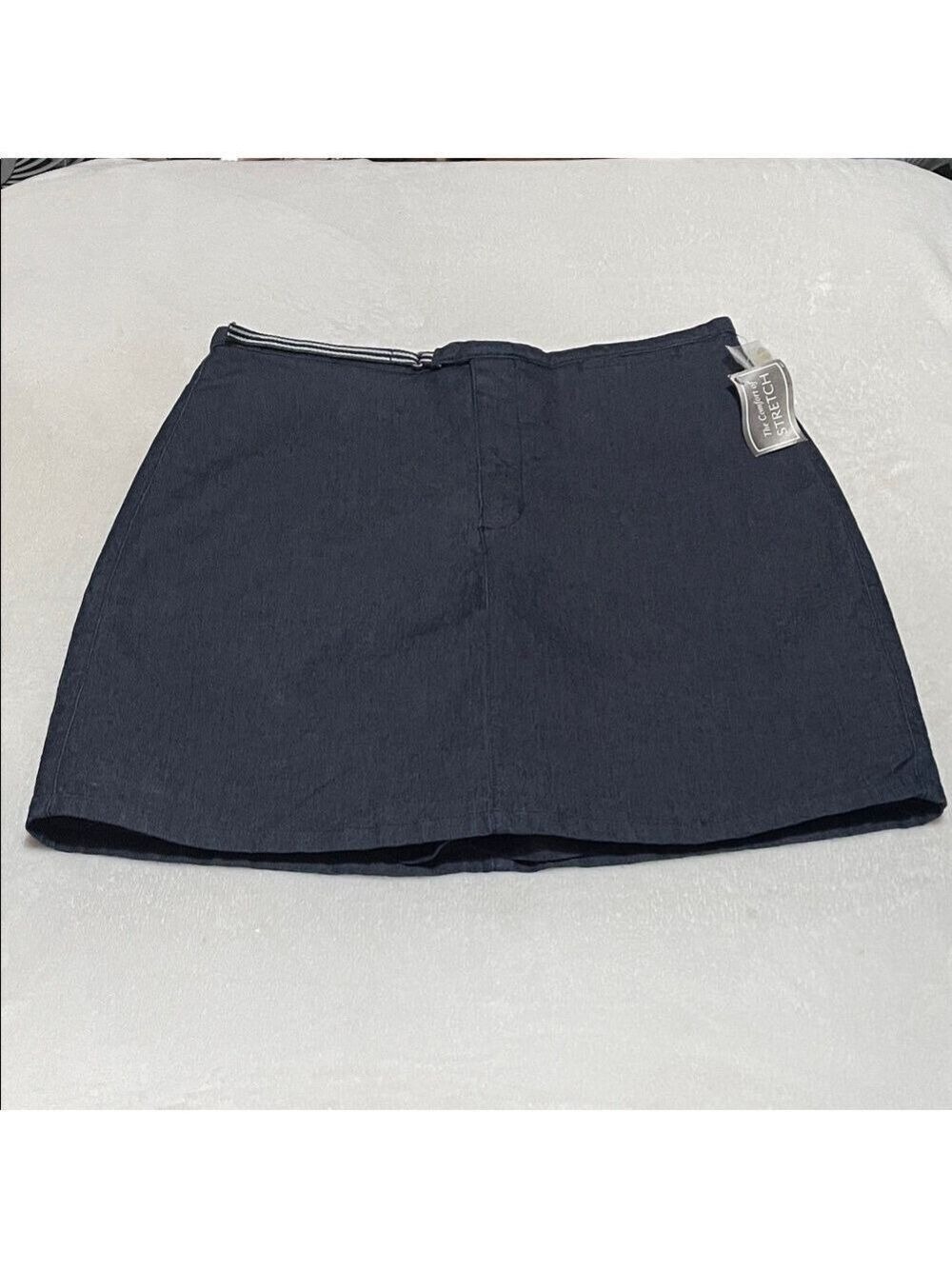 Bay Studio Denim Dark Wash Mini Skort with Elastic Waist Trim Sz 12